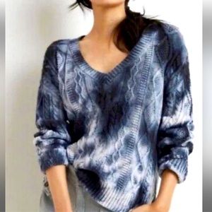 Pilcro Joni Tie Dye V-Neck Chunky Sweater